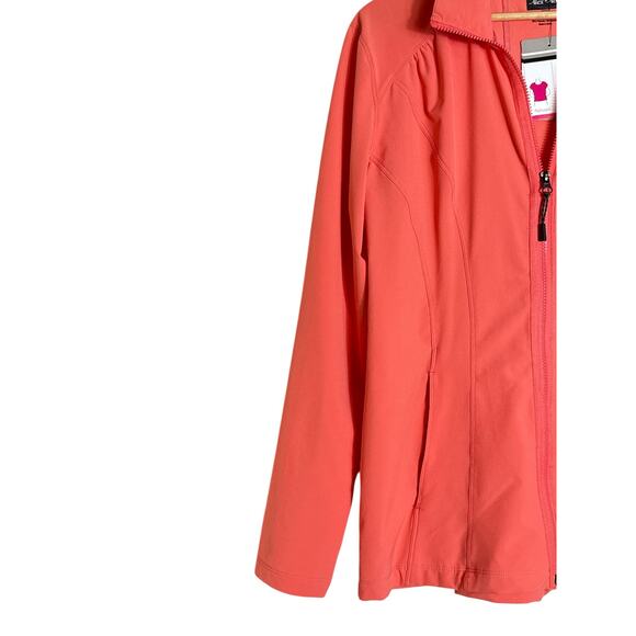 Alex + Abby Women's Pursuit Full-Zip Jacket Silky Soft Ruched Size XL Coral NWT - Picture 4 of 7